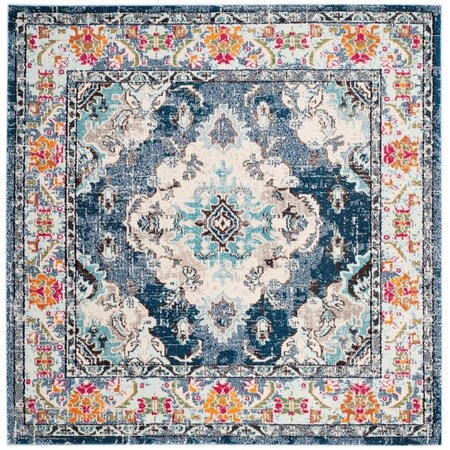 Safavieh 8 x 8 ft. Monaco Power Loomed Square Area Rug Navy & Light Blue MNC243N-8SQ